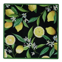 Onderzetter vierkant met citrusmotief 15 cm 6 assorti