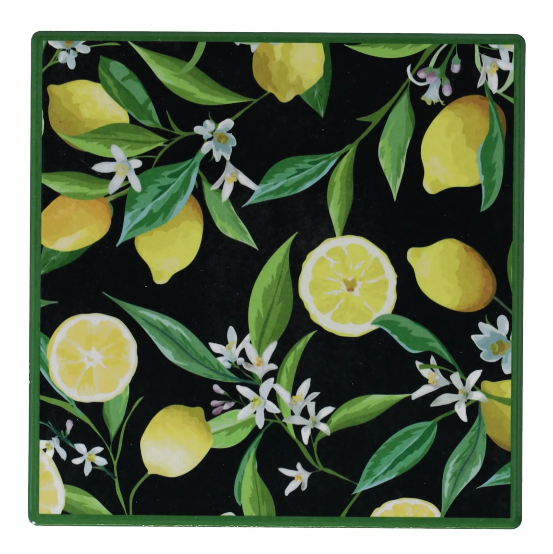 Onderzetter vierkant met citrusmotief 15 cm 6 assorti