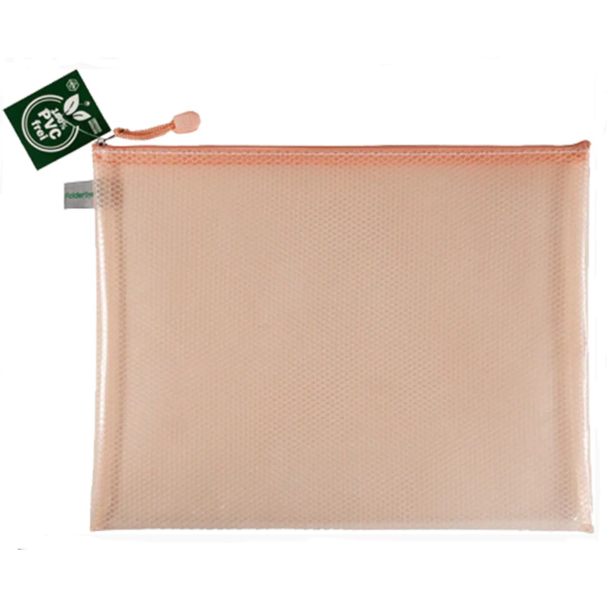 Opbergtas A6 met rits pasteloranje