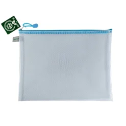 Opbergtas A4 met rits pastelblauw