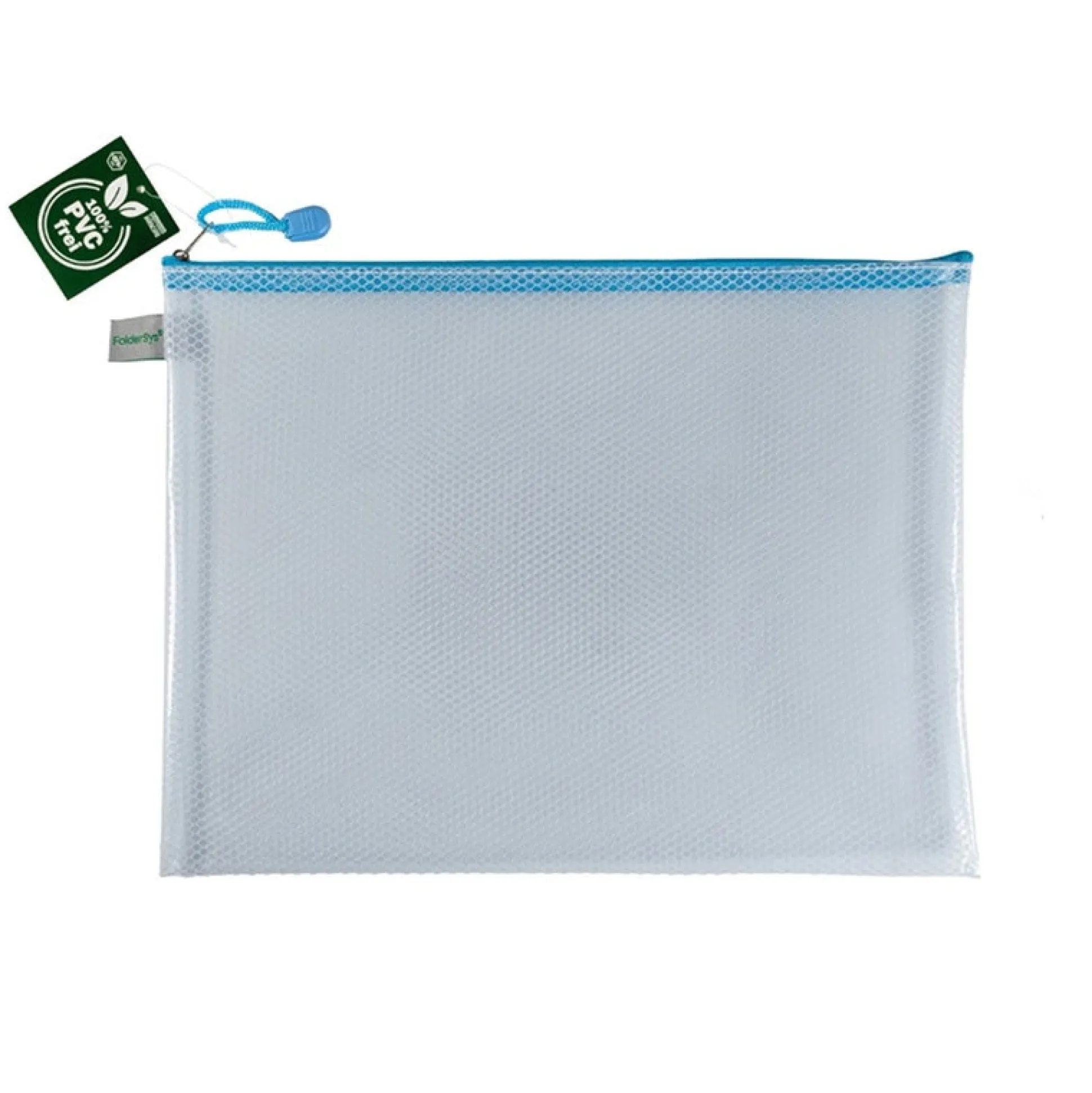 Opbergtas A4 met rits pastelblauw
