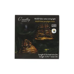 Partylight solar 10LED warm wit wicker