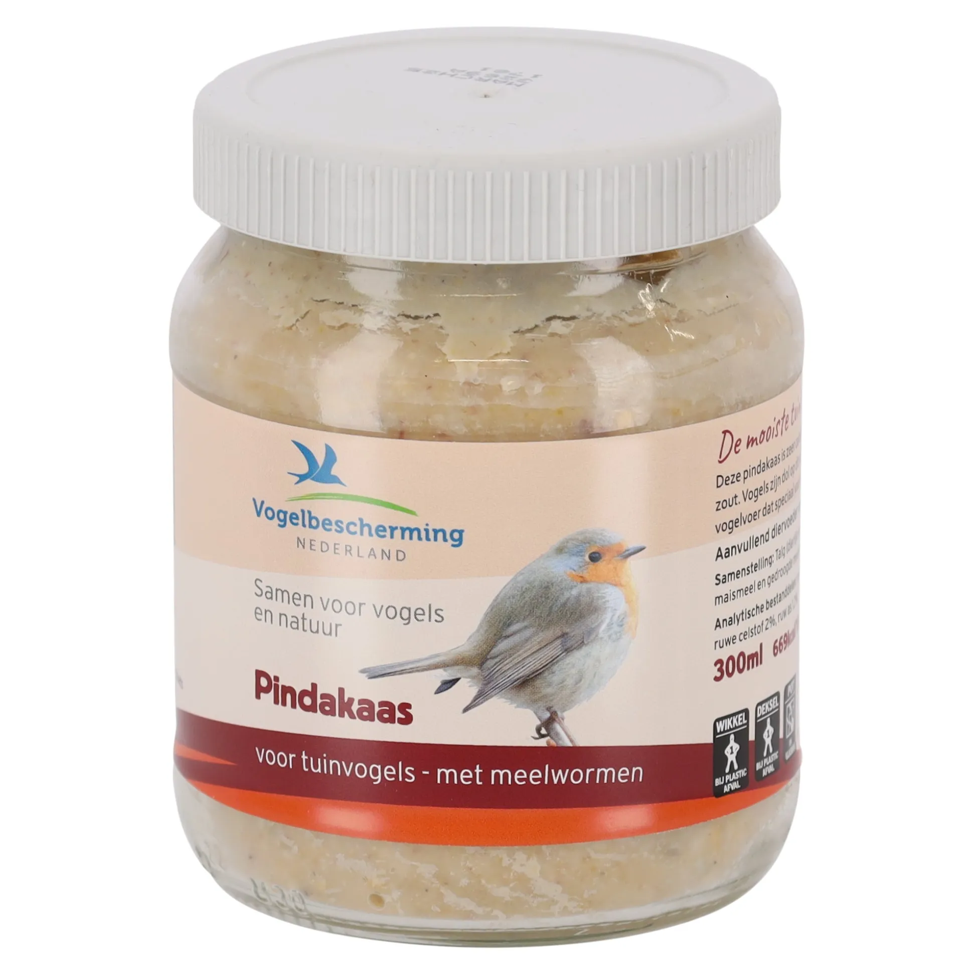 Pindakaas vogel + meelwormen 330gr