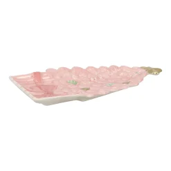 Plaat huis 32x20cm roze