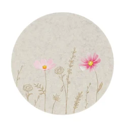 Placemat bloemen beige 38cm