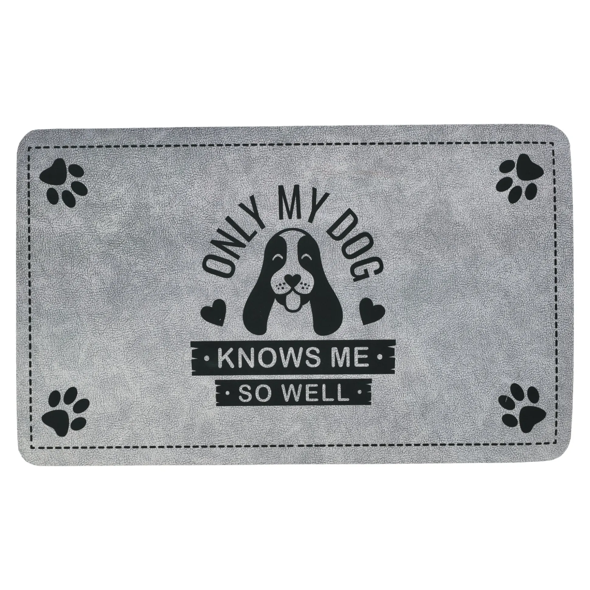Placemat Only my dog grijs 75 x 45 cm
