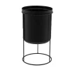 Plantenpot met houder zwart 32 x 18 cm