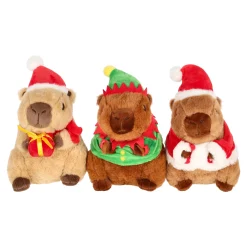 Pluche capibara kerst 24 cm