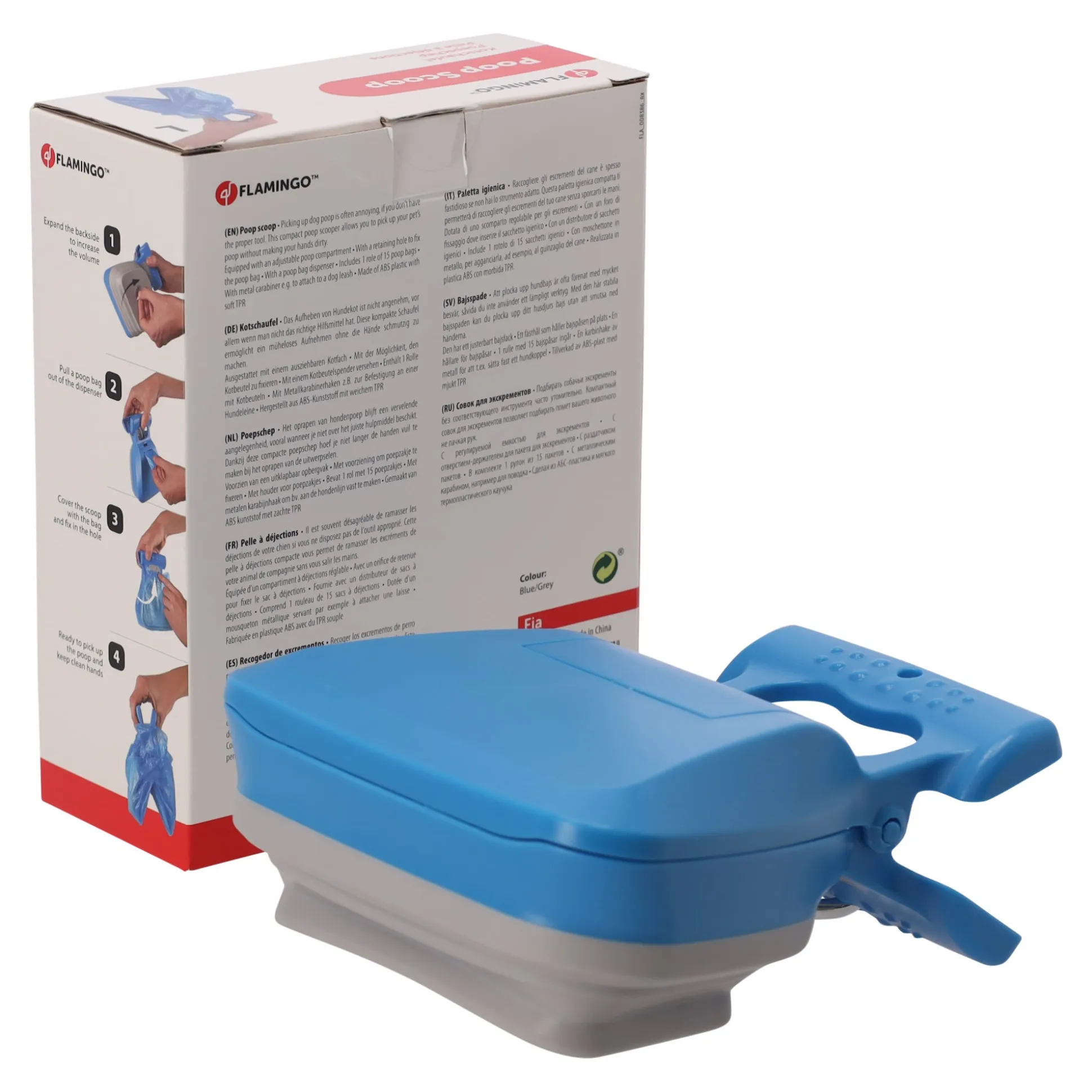 Poepschep uitklap Fia L blauw