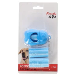 Poepzakhouder + 3st blauw/wit