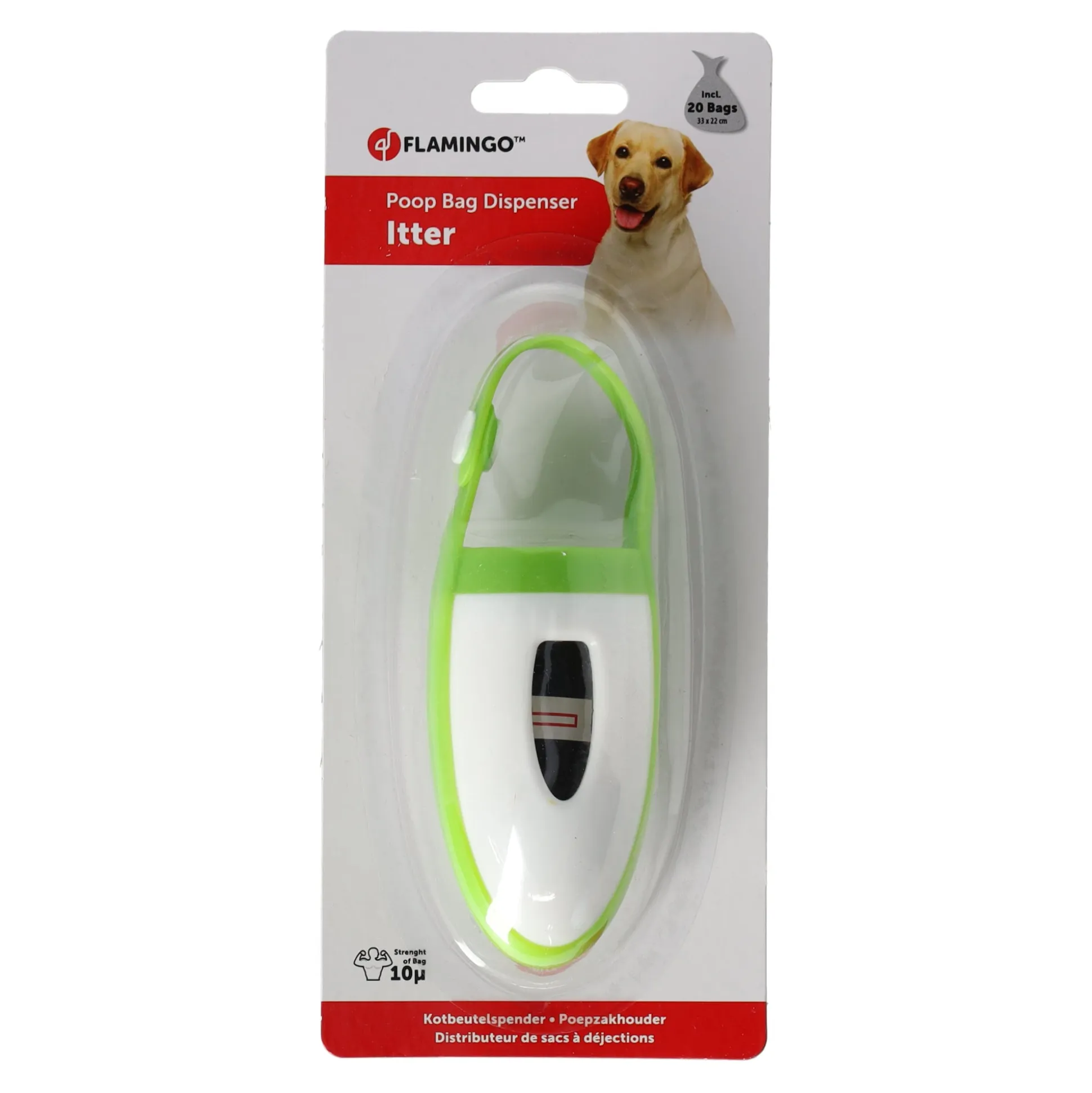 Poepzakhouder Itter wit groen 14cm