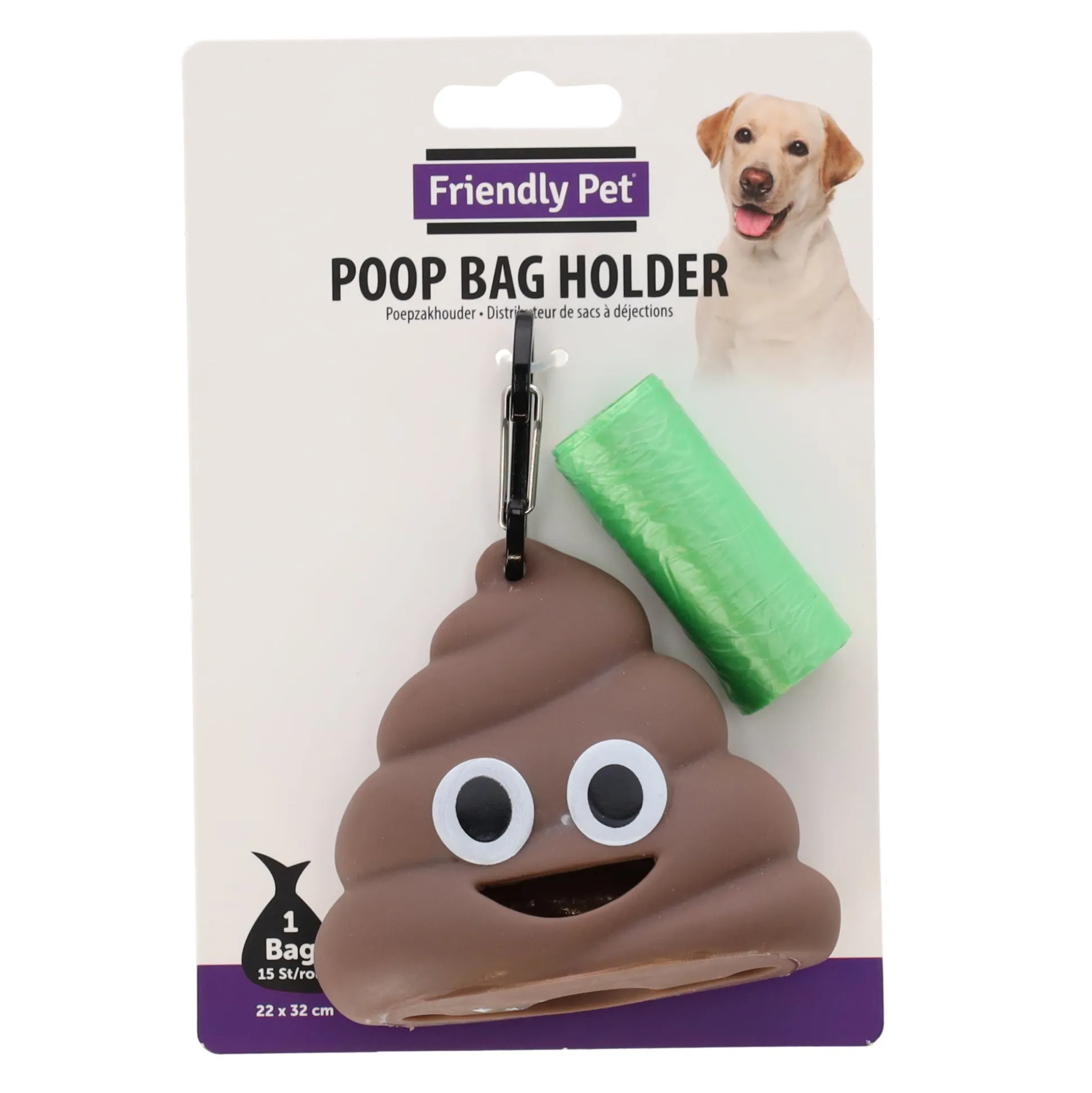 Poepzakhouder+navulling Droppie bruin