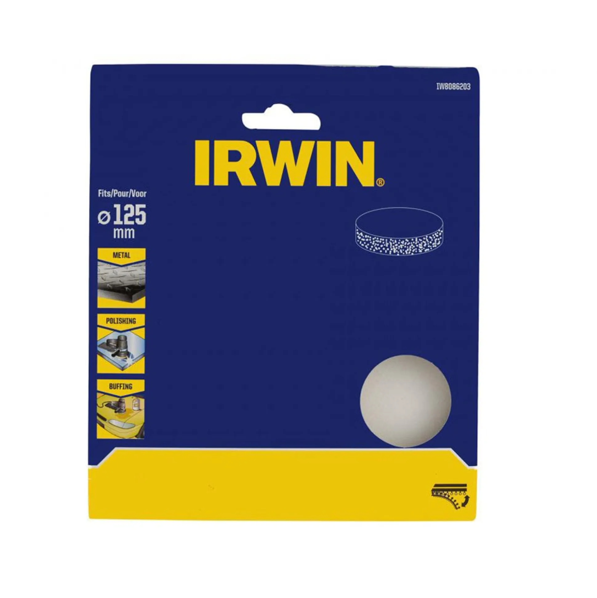 Polijstschijf synthetisch klittenband Ø125mm Irwin