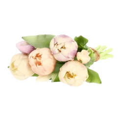 Pompoentulp real touch 7st 30 cm paars roze mix