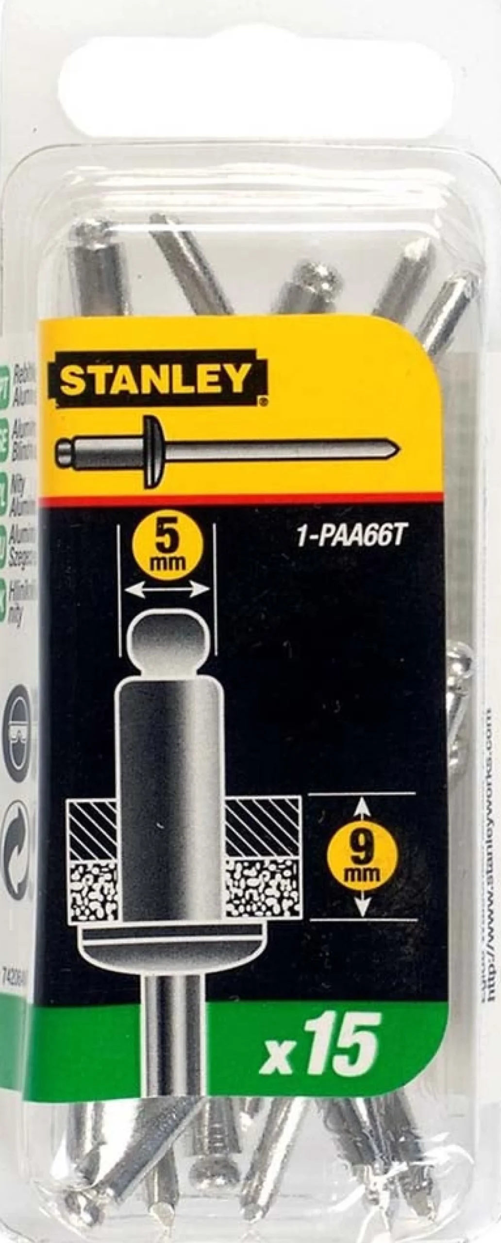 Popnagels 3x3mm 1-PAA42T Stanley
