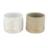 Pot cement brushed gold 12 x 10 cm 2 assorti