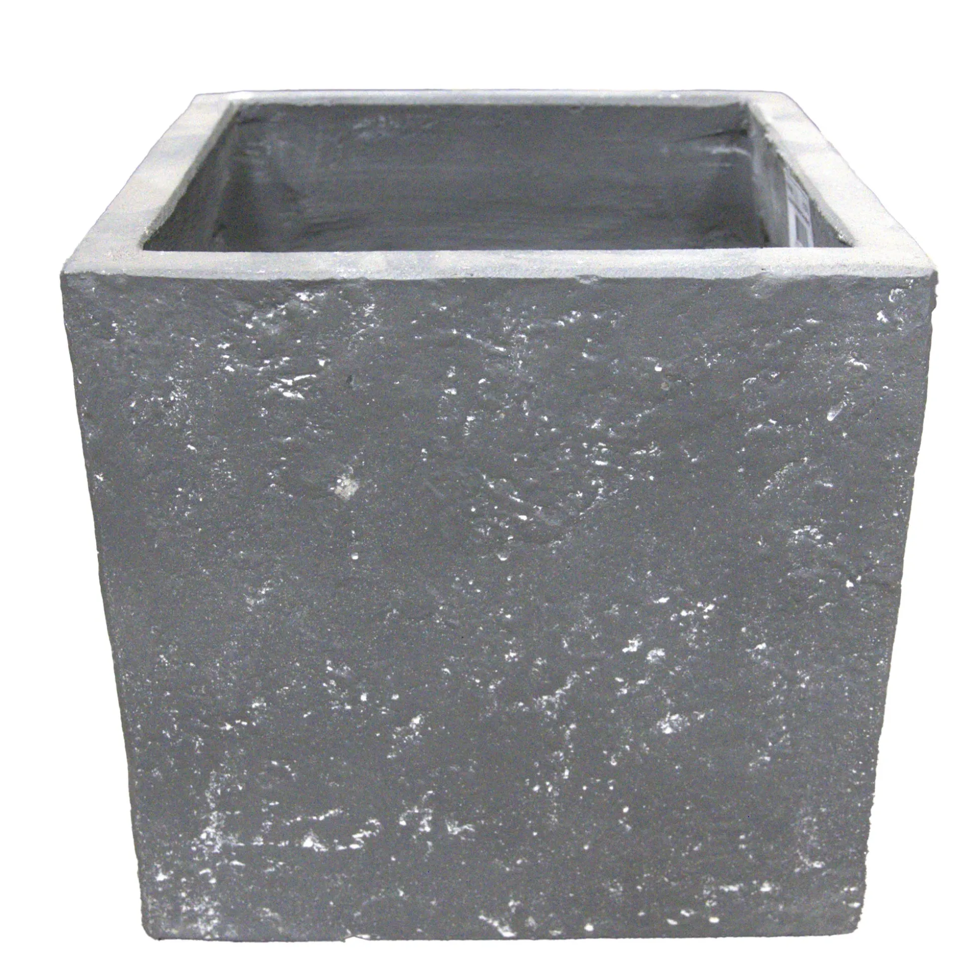 Pot Clayfibre Cubi auth. grey 23 cm