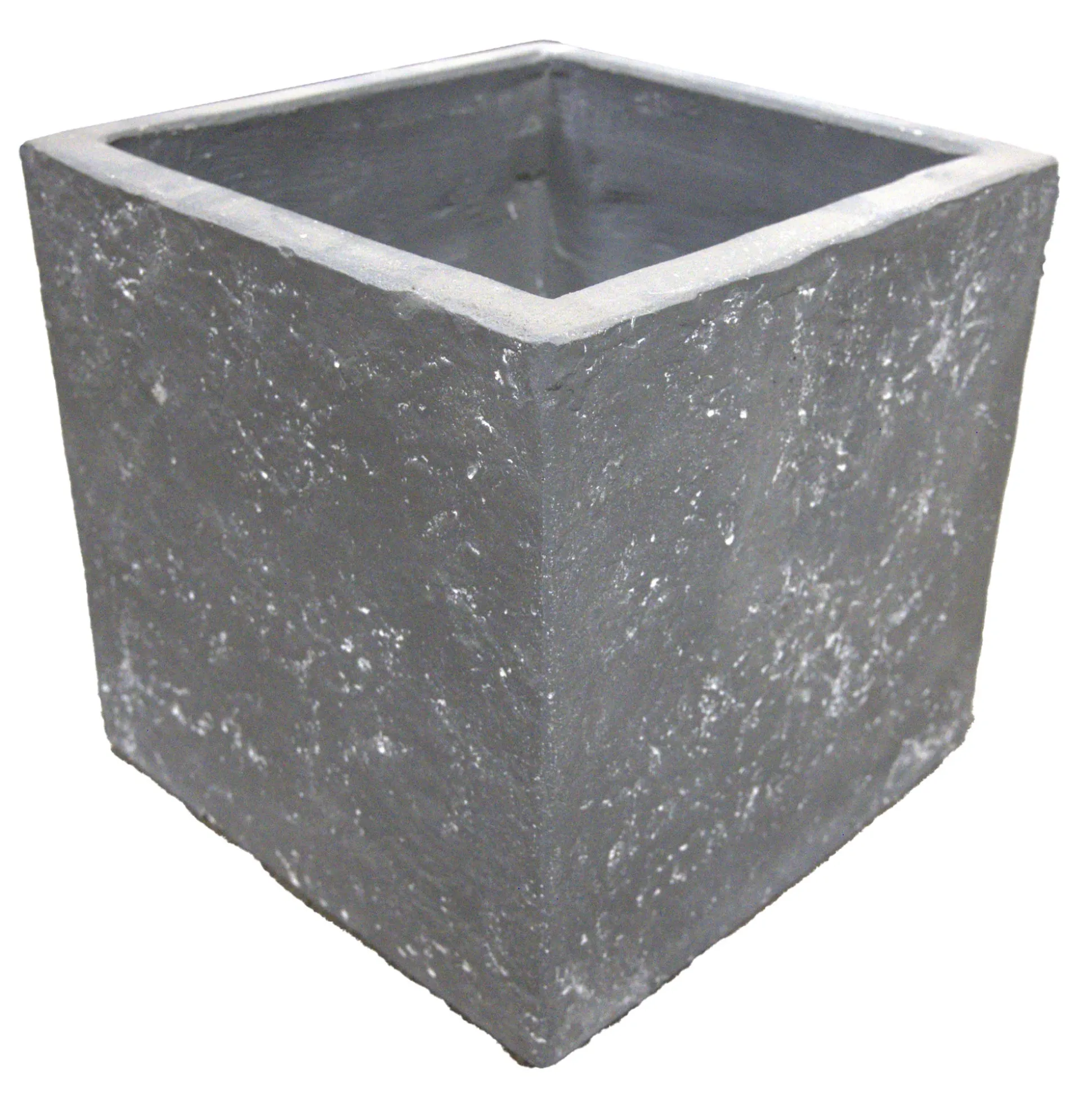 Pot Clayfibre Cubi auth. grey 23 cm