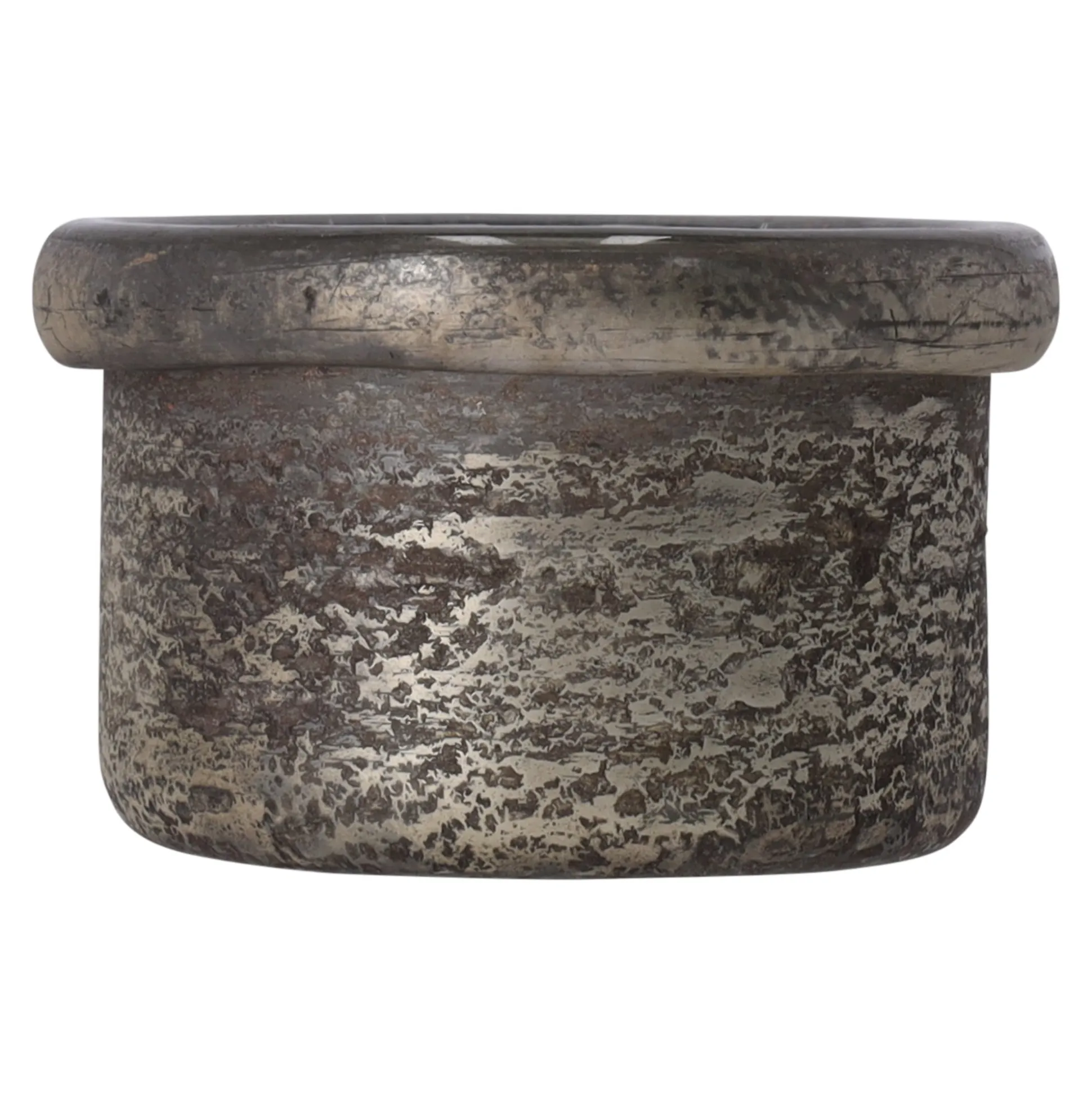 Pot glas rustiek mat goud 8 x 6 cm