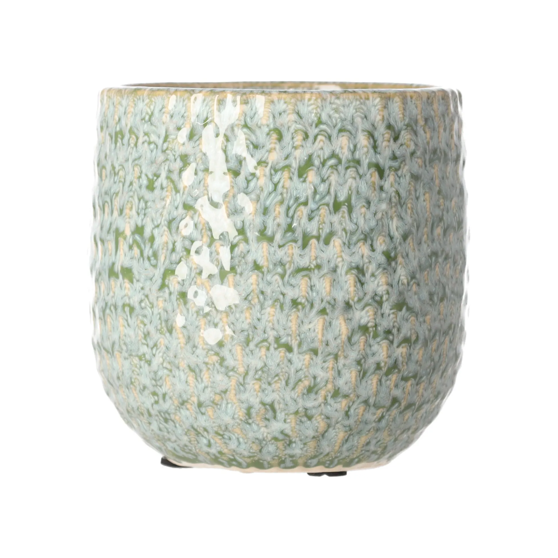 Pot keramiek groen 12 x 11 cm