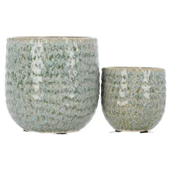 Pot keramiek groen 12 x 11 cm