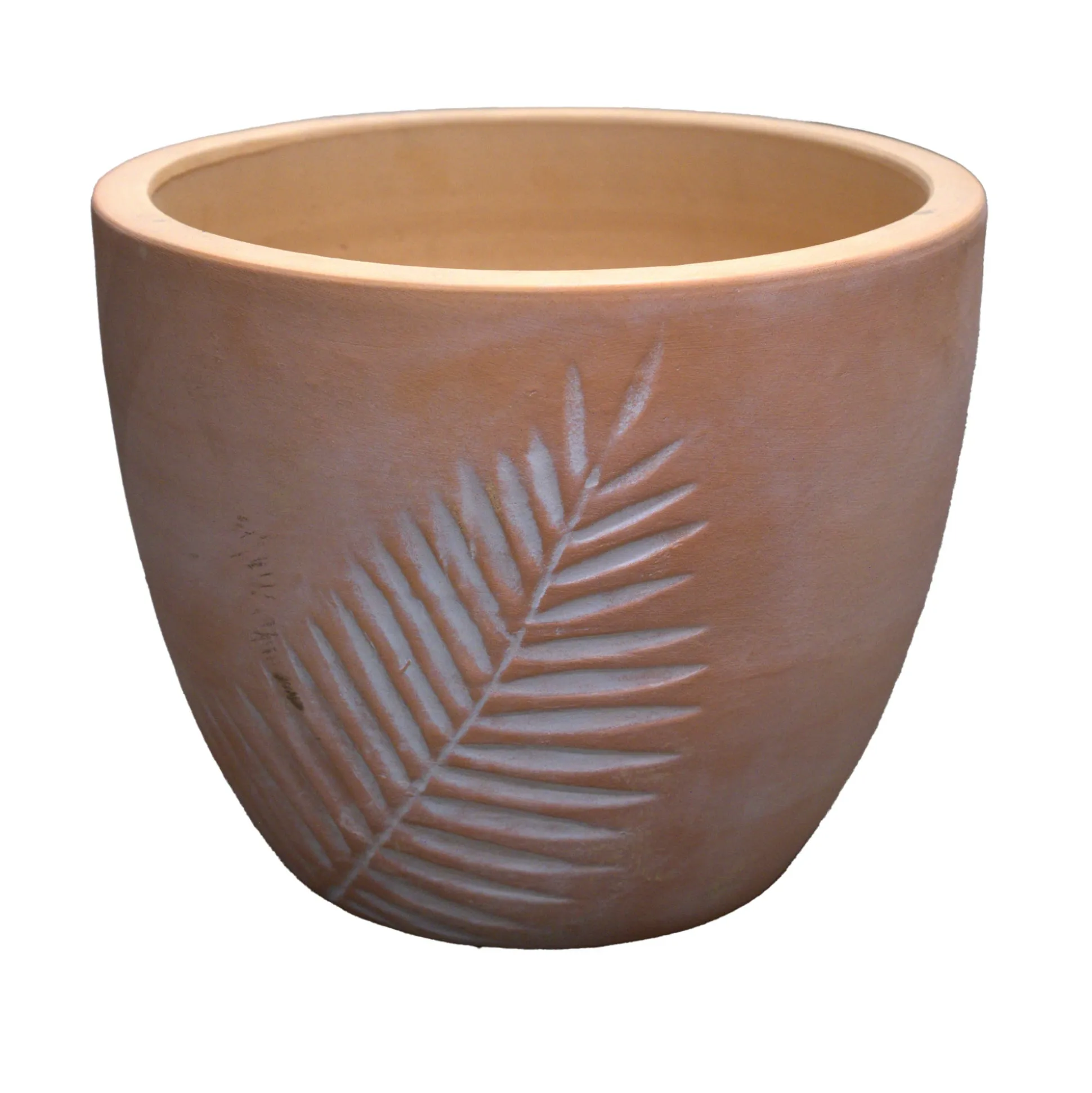 Pot Portly Leaf Egg White Wash 25 cm