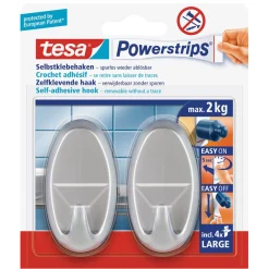 Powerstrips haak L ovaal chroom