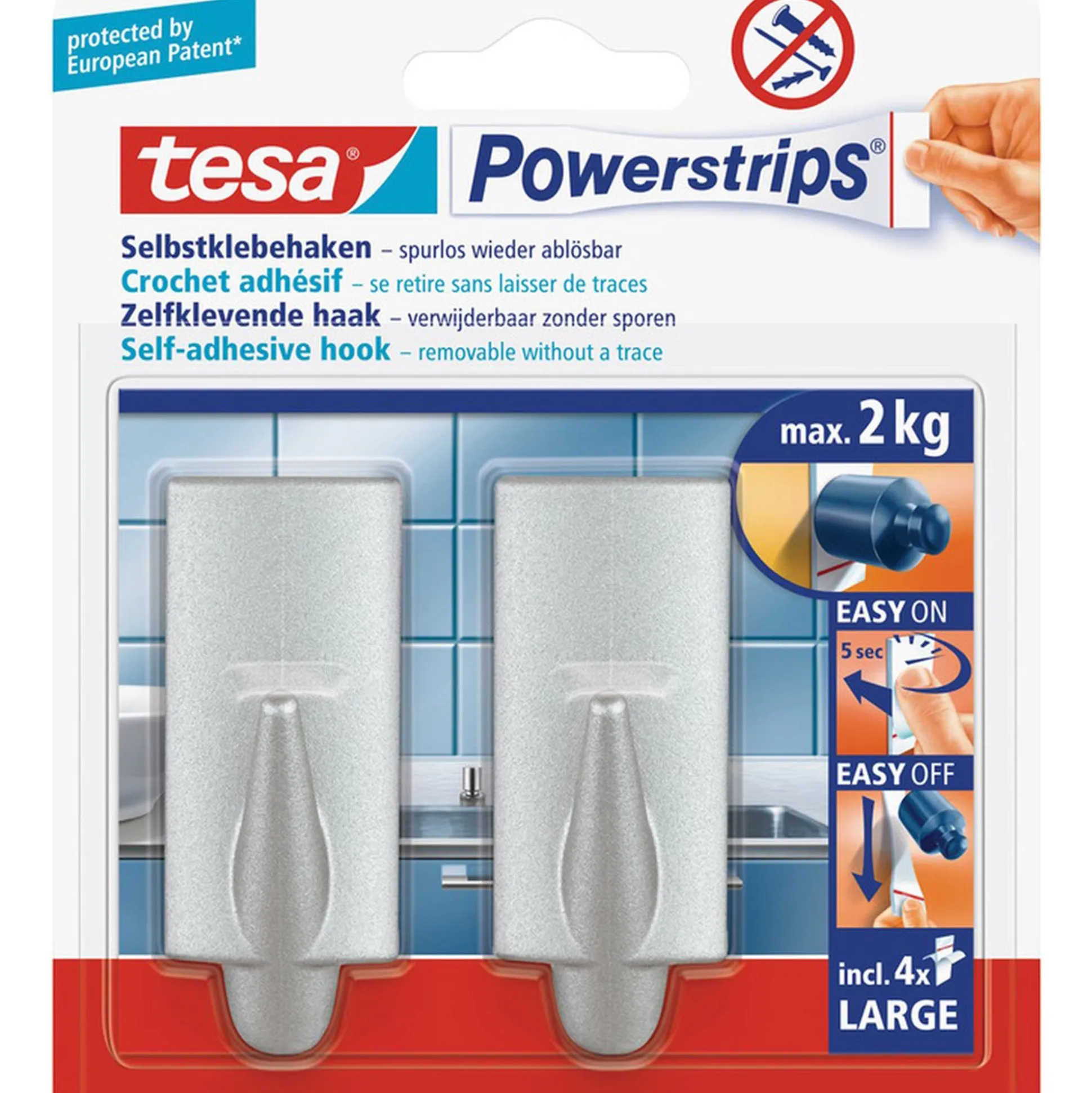 Powerstrips haak L trend chroom
