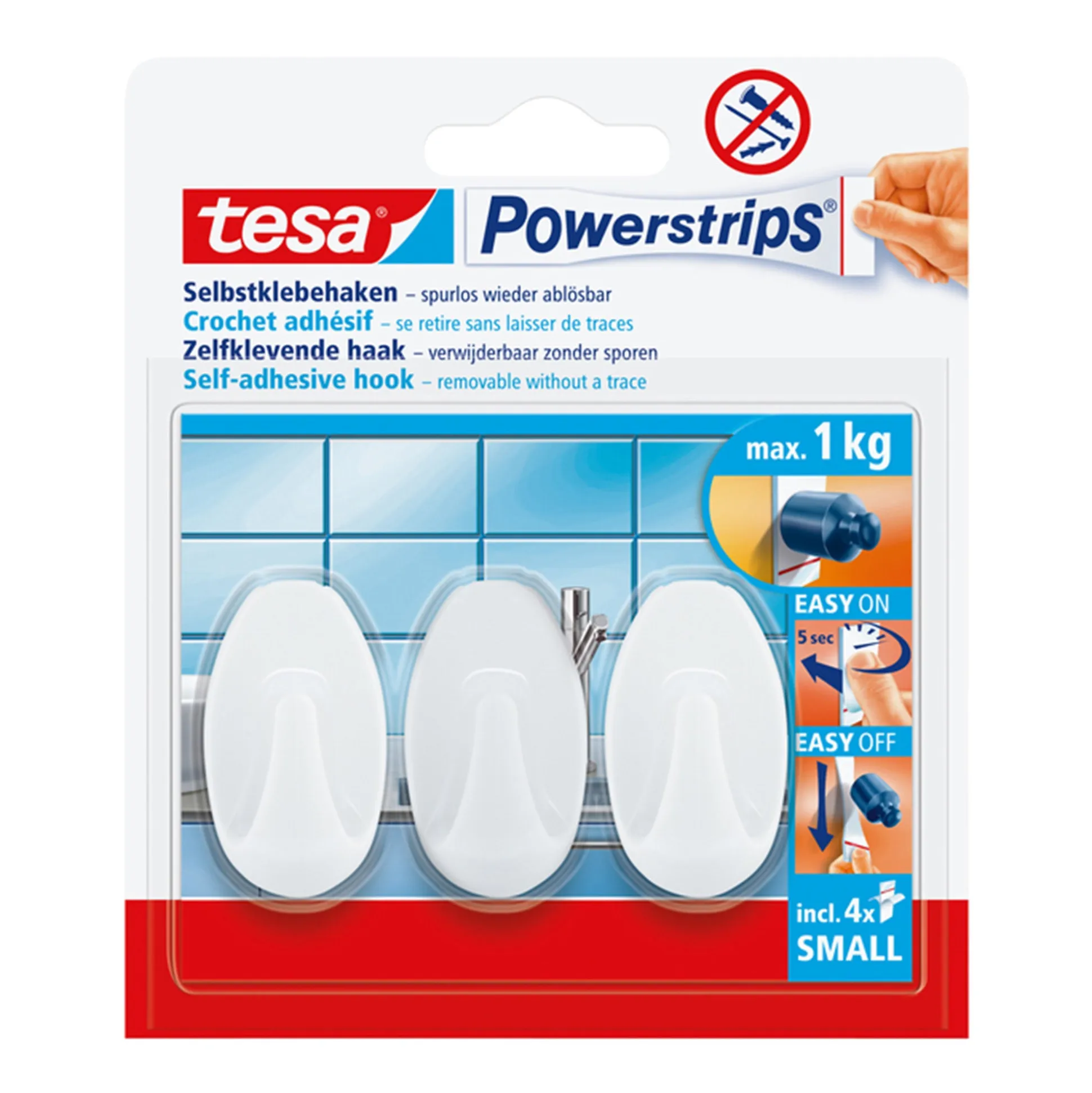 Powerstrips haak S ovaal wit