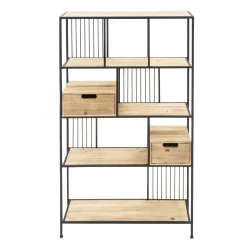 Rek deco metaal zwart 90 x 26 x 150 cm