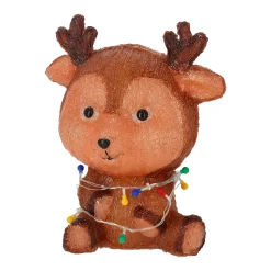 Rendier zittend met kerstverlichting 38 cm 72LED