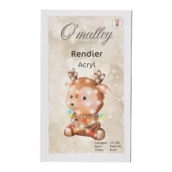 Rendier zittend met kerstverlichting 38 cm 72LED