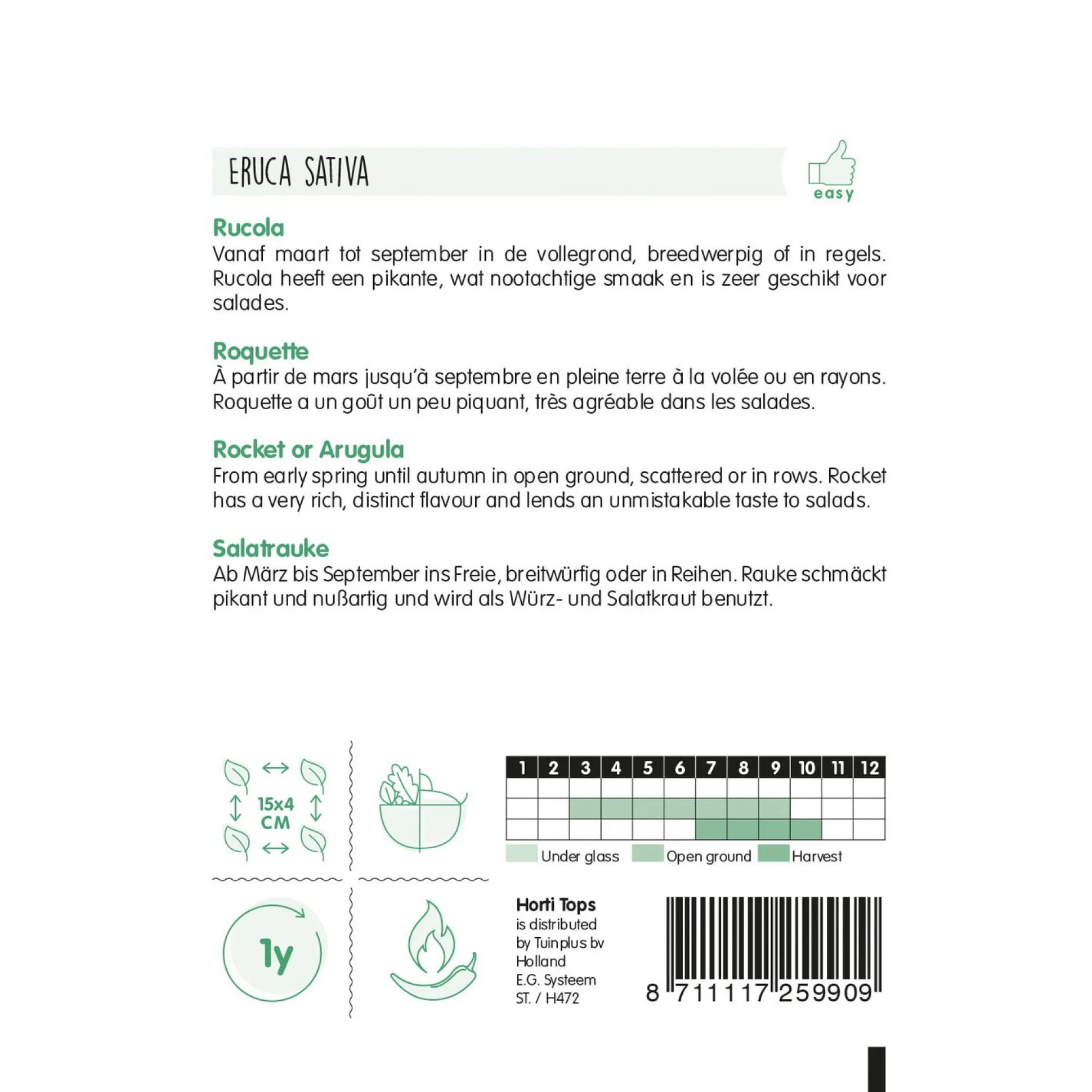 Rucola Eruca Sativa zaad