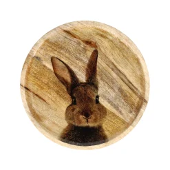Schaal hout konijn 25 cm