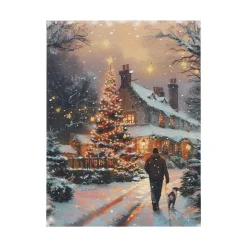 Schilderij Kerstboom LED 30 x 40 cm
