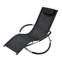 Schommelstoel Masino Zilver/Zwart
