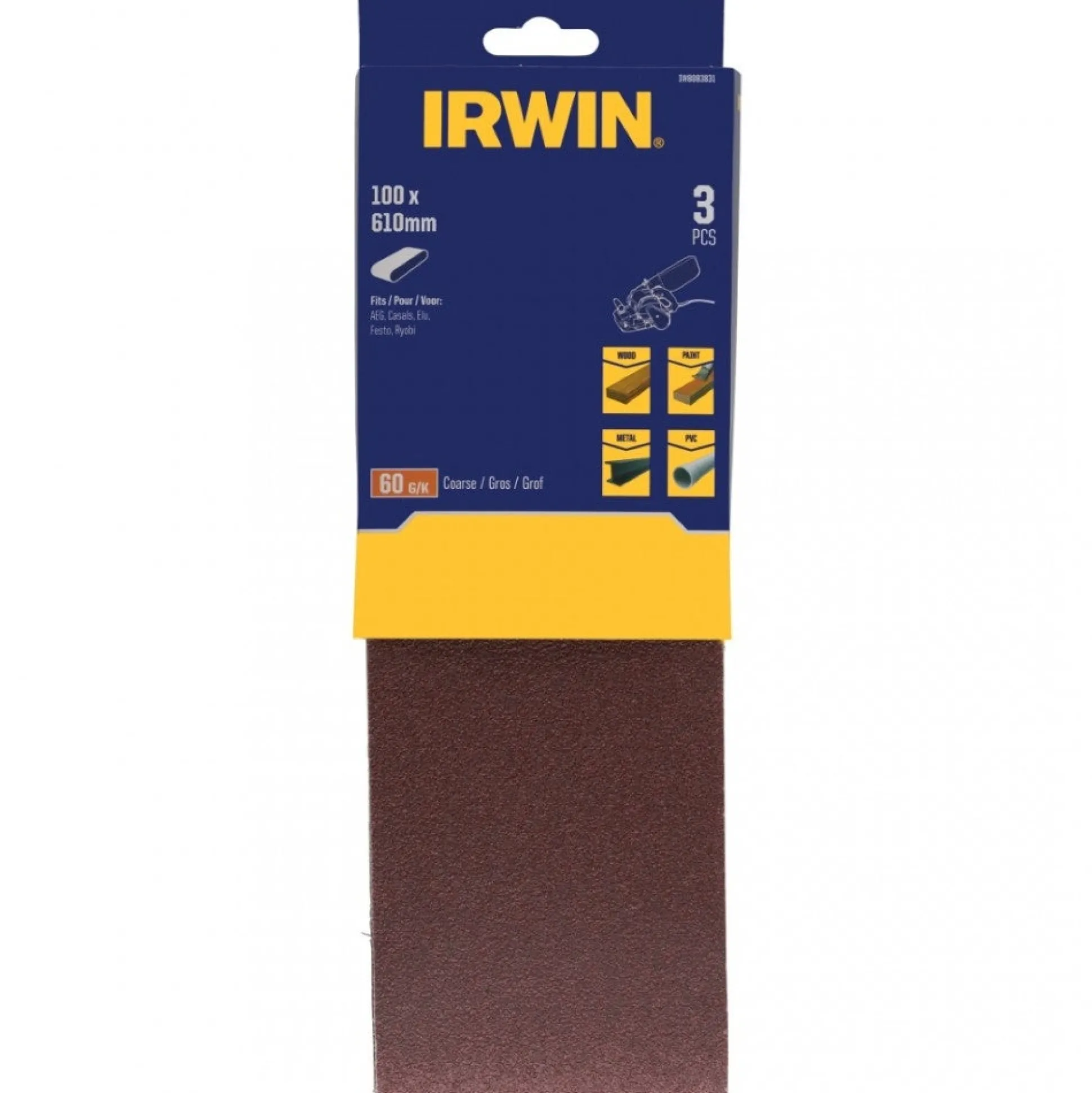 Schuurband 100 x 610 mm K60 3st. Irwin