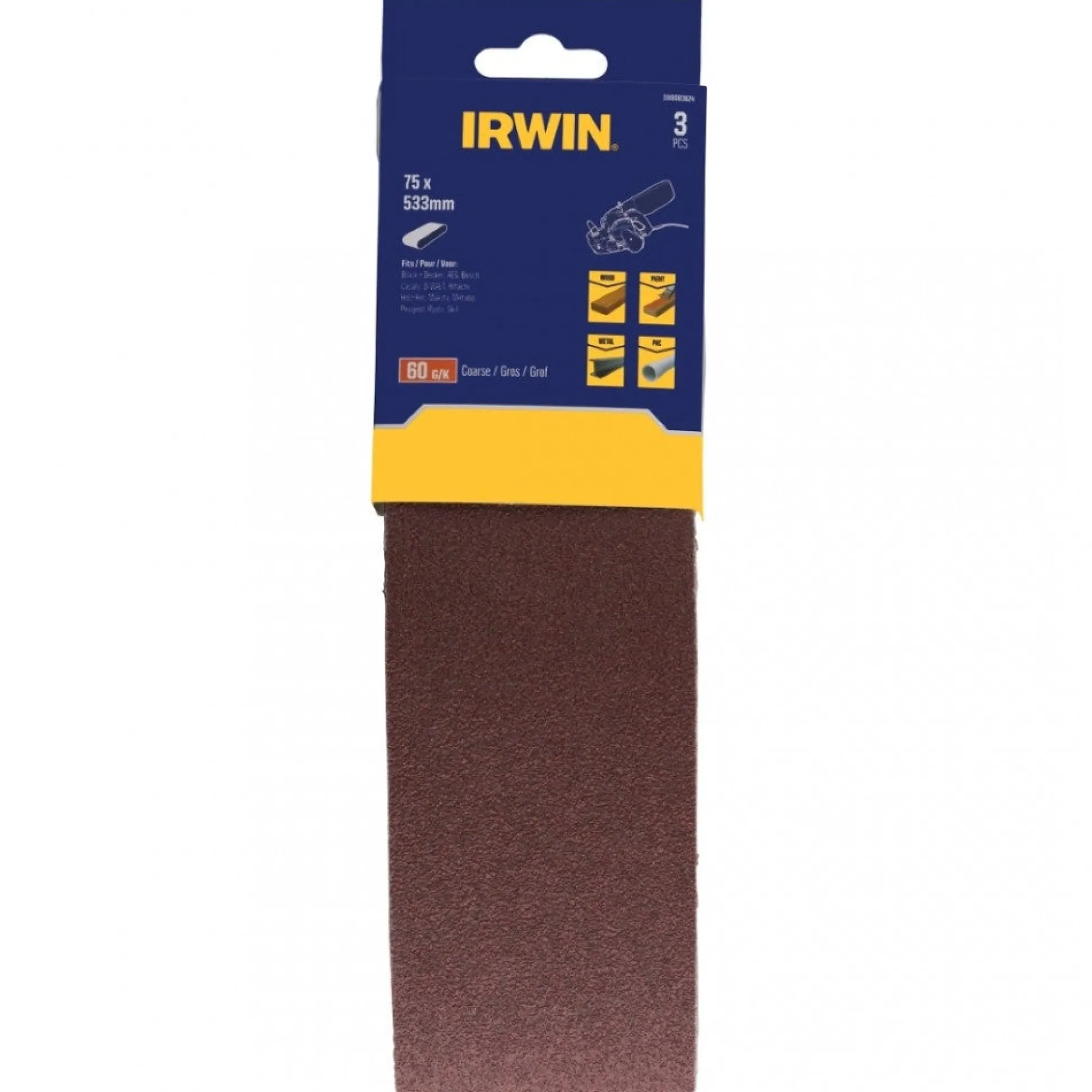 Schuurband 75 x 533 mm K60 3st. Irwin