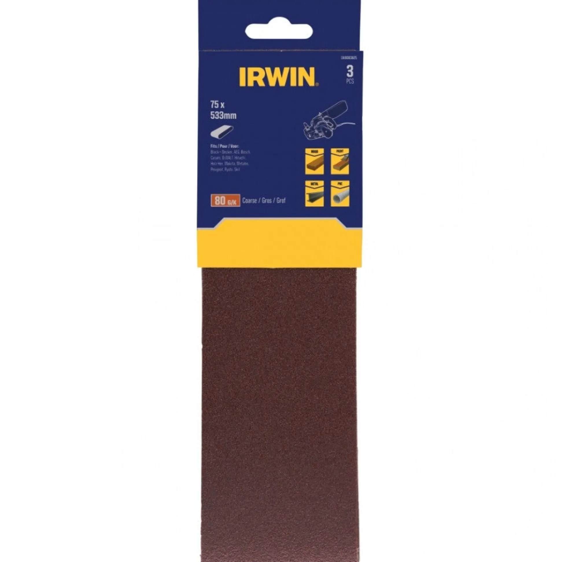 Schuurband 75 x 533 mm K80 3st. Irwin