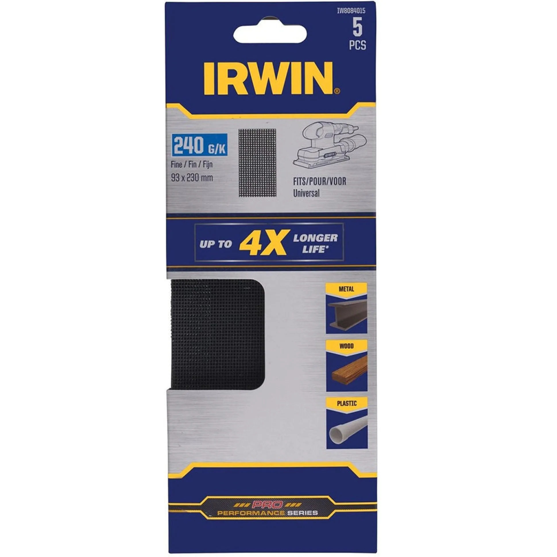 Schuurgaas 230 x 93 mm K240 5st. Irwin