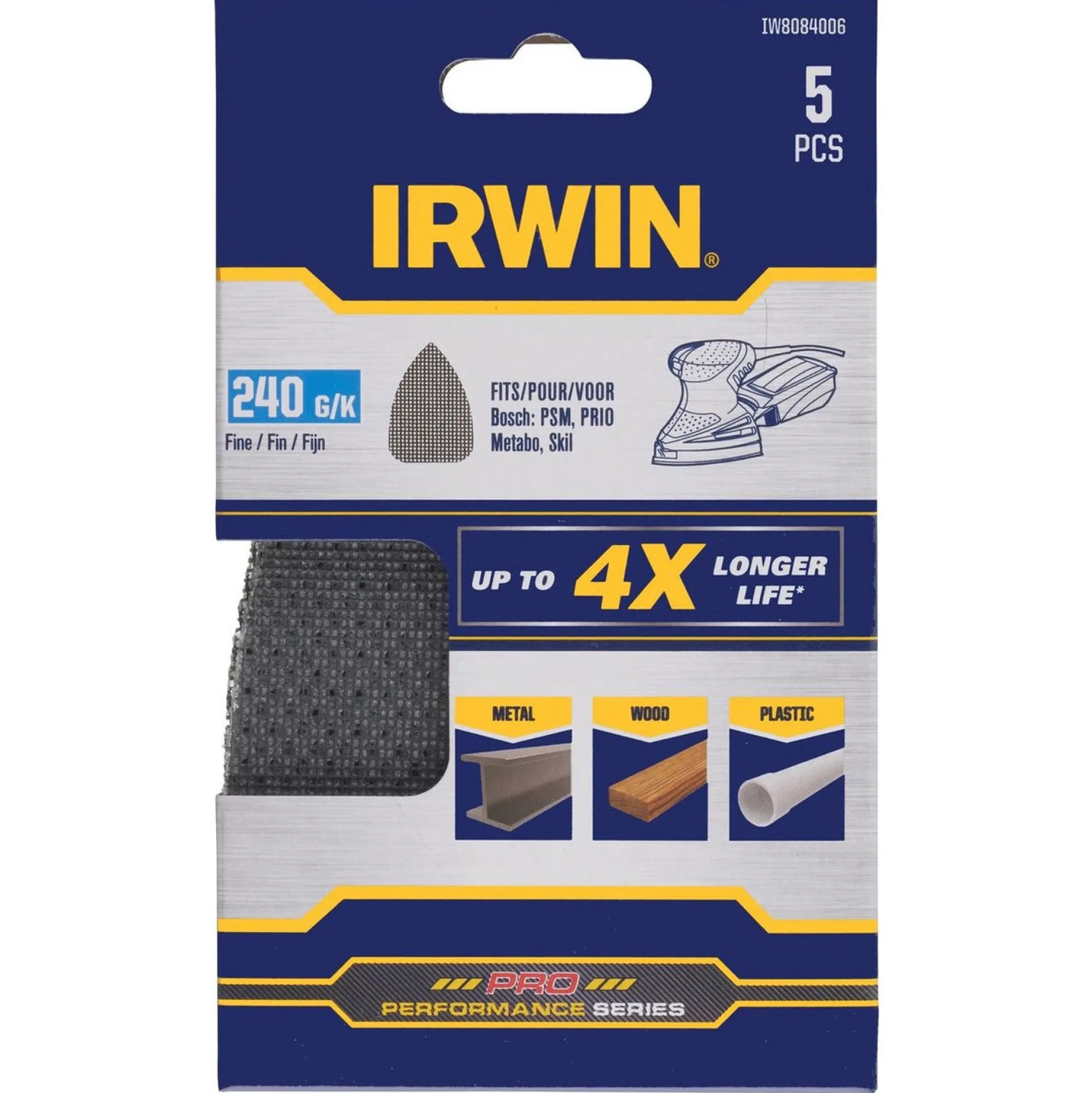 Schuurgaas 105 x 150 mm K240 5st. Irwin