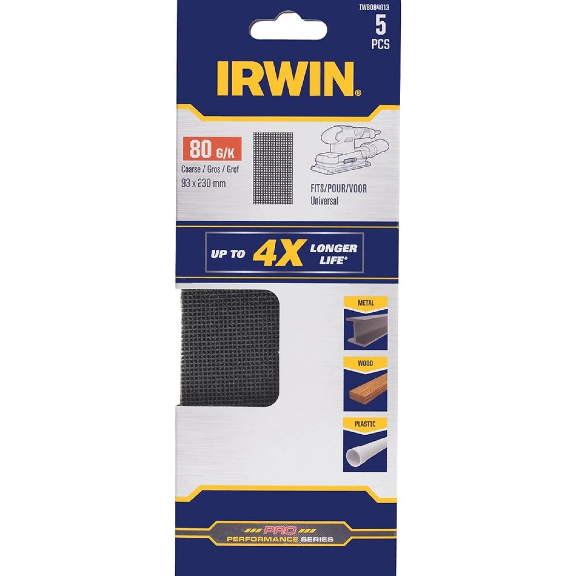 Schuurgaas 230 x 93 mm K80 5st. Irwin
