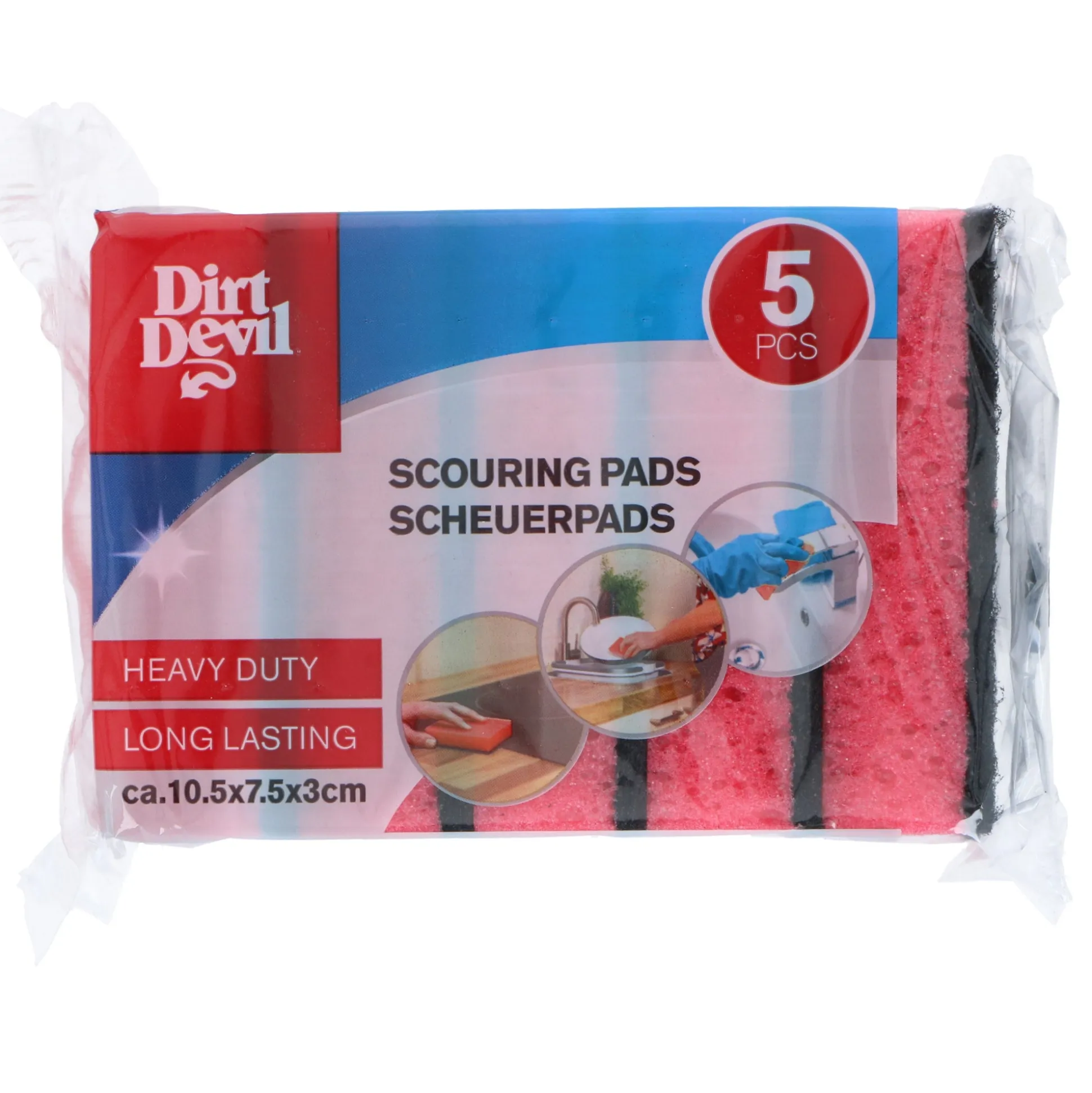 Schuursponsje premium 105x75x30mm 5st Dirt Devil