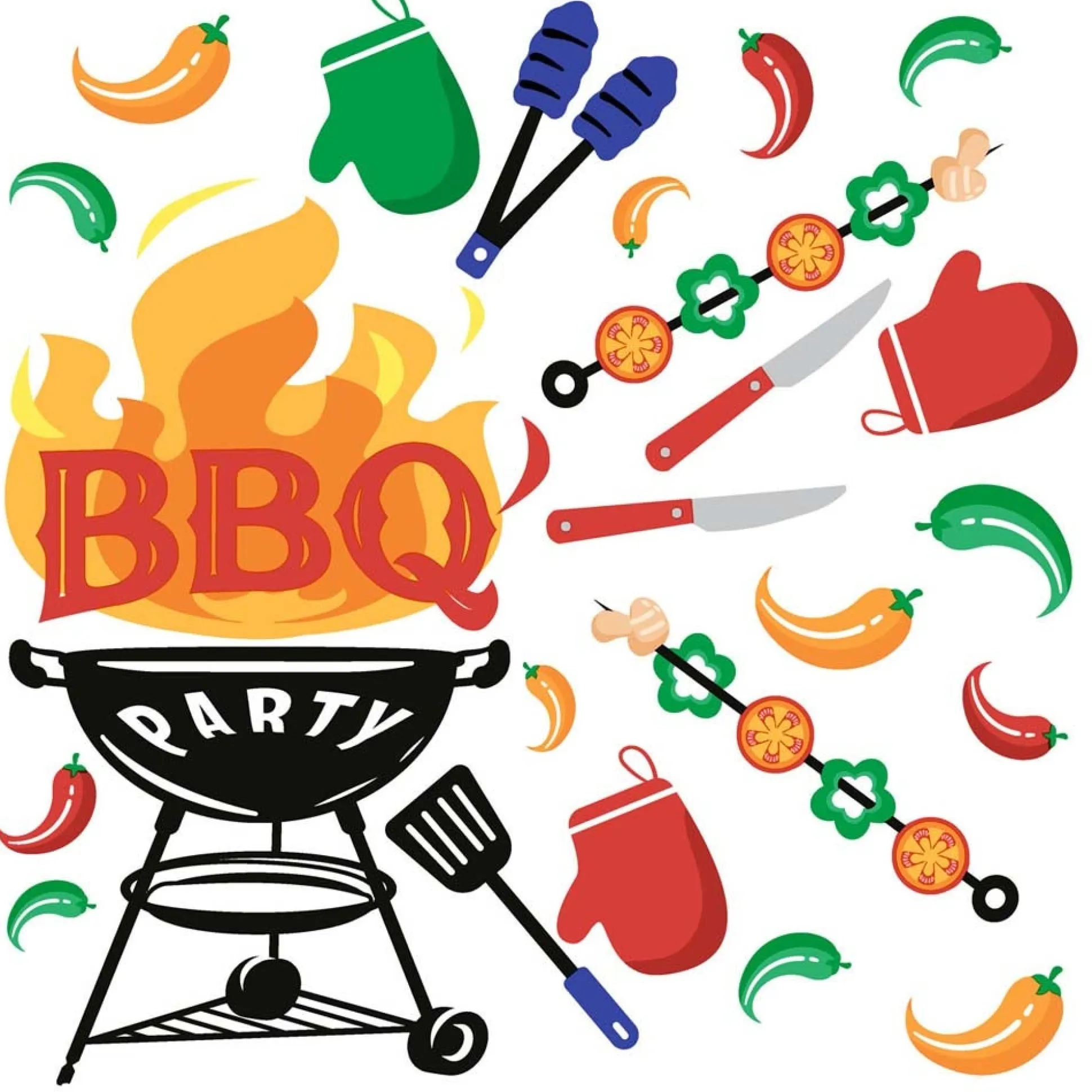 Servet 33 x 33 cm BBQ mix 20st