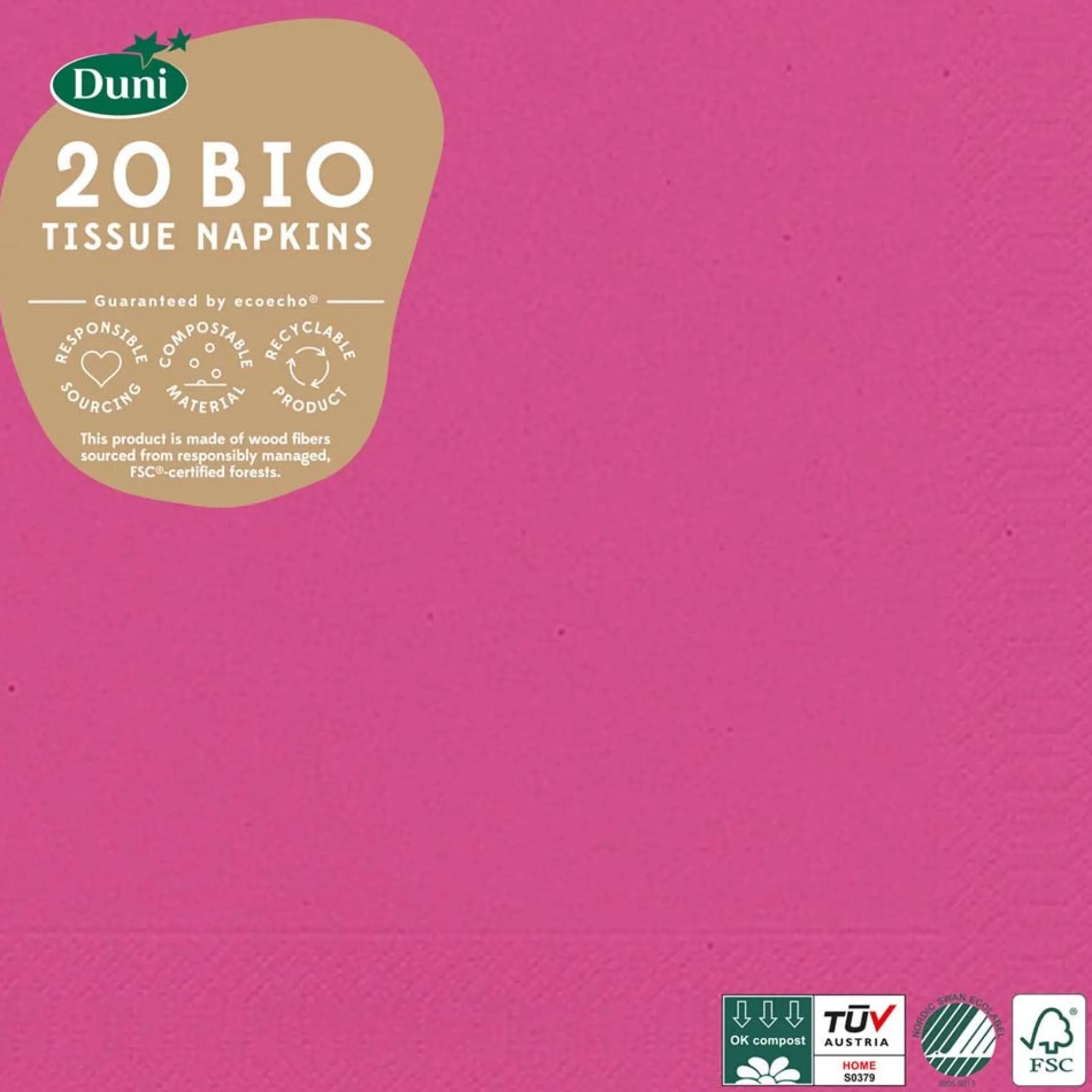 Servet 33 x 33 cm fuchsia 20st
