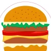 Servet 33 x 33 cm silhouettes - burger 12st