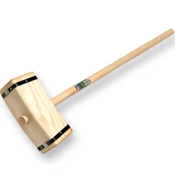 Sleg hout + ronde steel 100cm