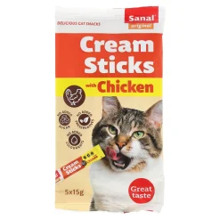 Snack kat cream sticks kip 5St Sanal
