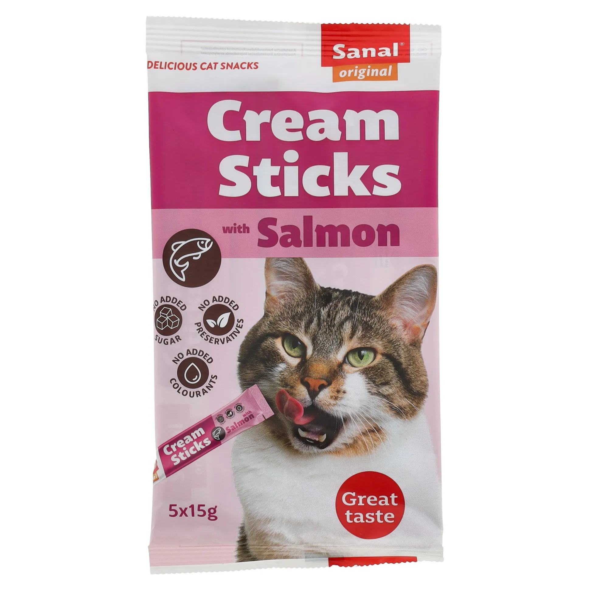 Snack kat cream sticks zalm 5St Sanal