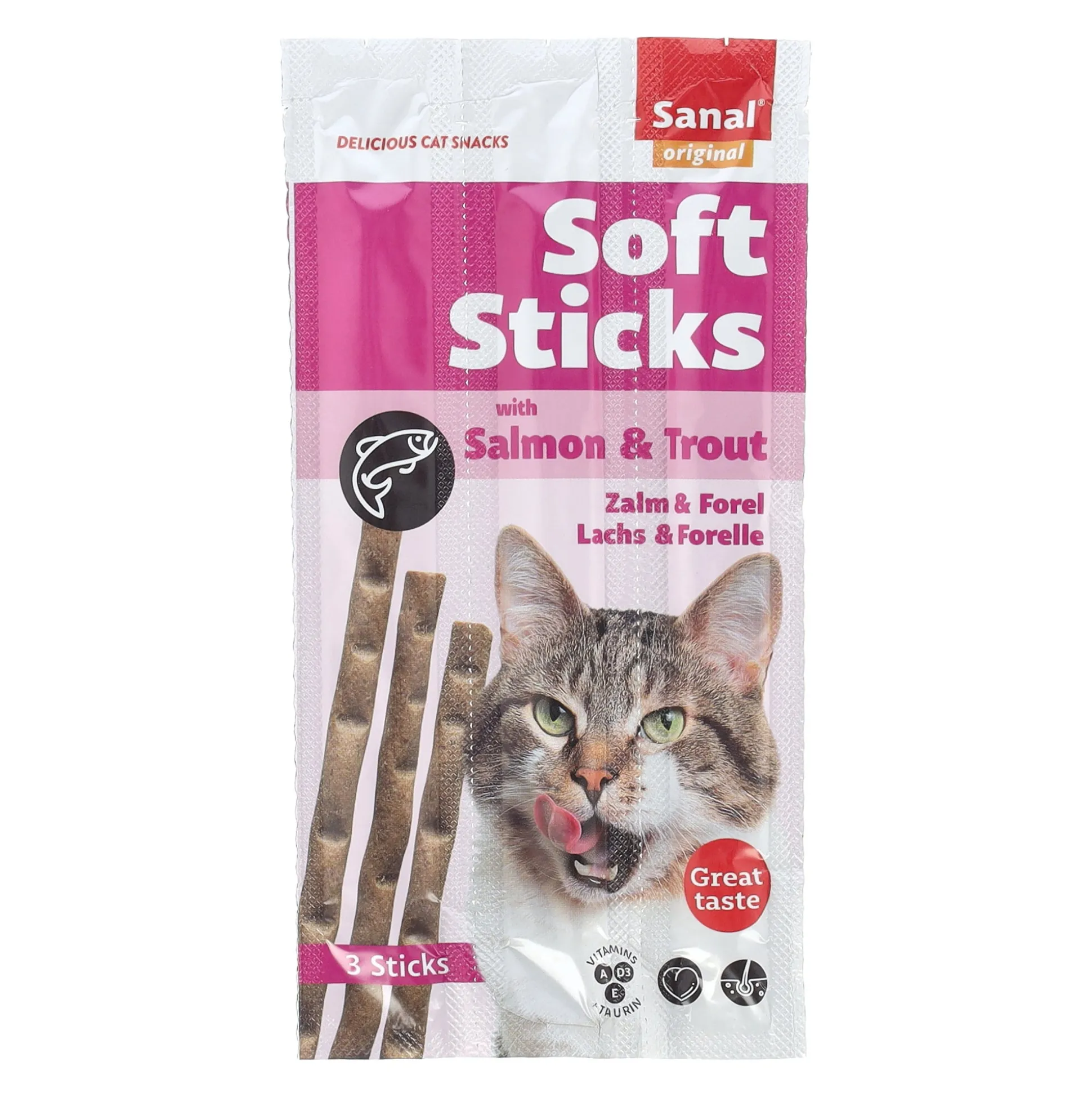 Snack kat soft sticks zalm+forel Sanal